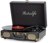 Platine Vinyle 3 Vitesses 33/45/78 Tr/Min Bluetooth Valise Portable Tourne-Disque À Courroie Avec Haut-Parleurs Intégrés Sortie Ligne Rca Vintage Turntable