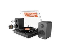 Platine Vinyle 50W avec Haut-parleurs | Platine Vinyle Bluetooth avec Lecture Multiple, arrêt Automatique, Adaptateur 45 Tours et Cartouche AT-3600L | Oakcastle TT200