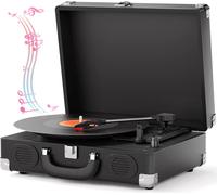 Platine vinyle, aiguille diamantée, préamplificateur intégré, couleur noire