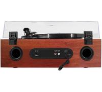 Platine Vinyle All-In-One Avec 2 Hp Intégrés/Couvercle,Rms 2 * 8W,3 Vitesses,Lecteur Cd,Bt In,Radio Fm,Aux In,Rca Out,Couleur Tan
