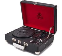 Platine Vinyle Attache De Style Valisette Avec Haut-Parleurs Intégrés -Noir