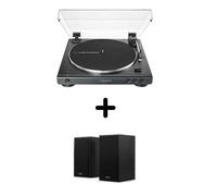 Platine vinyle Audio-Technica AT-LP60XBTBK Noir + Enceintes amplifiées Bluetooth Klipsch R-41PM Noir vendues par paire Vinyle
