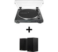 Platine vinyle Audio-Technica AT-LP60XBTBK Noir + Enceintes amplifiées Bluetooth Klipsch R-41PM Noir vendues par paire Noir A