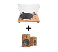Platine vinyle Audio-Technica AT-LPW30TK + Enceintes amplifiées Kanto YU6 Noyer Vinyle