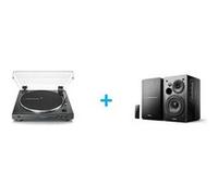 Platine vinyle AUDIOTECHNICA AT-LP60XBK + Enceintes amplifiées Bluetooth EDIFIER R1280DB Noir vendues par paire Noir G