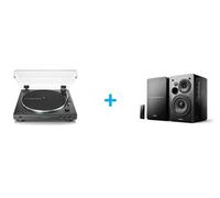 Platine vinyle AUDIOTECHNICA AT-LP60XBK + Enceintes amplifiées Bluetooth EDIFIER R1280DB Noir vendues par paire Vinyle