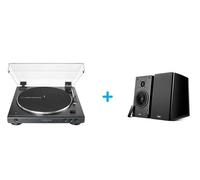 Platine vinyle AUDIOTECHNICA AT-LP60XBT NOIR + Enceintes amplifiées Bluetooth EDIFIER R2000DB Noir Laqué vendues par paire Vinyle
