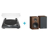 Platine vinyle AUDIOTECHNICA AT-LP60XBT NOIR + Enceintes amplifiées Bluetooth TRIANGLE LN01A Châtaignier vendues par paire Vinyle