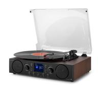 Platine vinyle Audizio Tulsa Platine Vinyle Bluetooth, Lecteur Vinyles avec Radio FM/DAB Plus