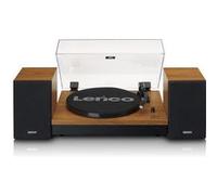 Lenco LS-310WD - Platine avec Bluetooth® et deux haut-parleurs externes, bois
