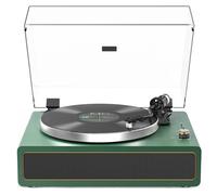 Platine Vinyle avec Haut-Parleurs Intégrés Bluetooth Vinyles Tourne Disque à Courroie Arrêt Automatique 33/45 Tours Sortie RCA Entrée AUX