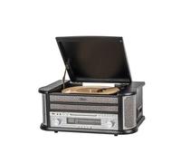 Platine Vinyle Bluetooth 5.0 - Tourne-Disque Multifonctions 5 W RMS, CD, Cassette, FM, Enregistrement USB - Noir