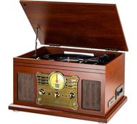 Platine Vinyle Bluetooth à Trois Vitesses et Haut-parleurs stéré, Convertisseur de Vinyle LP en MP3 avec CD, Lecteur de Cassette, Radio FM