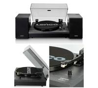 Platine vinyle Bluetooth HQ et deux haut-parleurs externes Noir