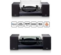 Platine vinyle Bluetooth HQ et deux haut-parleurs externes Noir