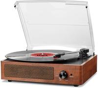 Platine Vinyle Bluetooth Portable À 3 Vitesses (33 1/3, 45 78 Tr/Min), Vintage Tourne-Disque Avec Haut-Parleurs Stéréo Intégrés