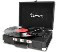 Platine Vinyle,Bluetooth Tourne Disque Rétro Portable Avec 2 Haut-Parleurs Stéréo Intégrés,3 Vitesses 33/45/78 Tr/Min Platine Vinyle Encodage Du Vinyle Au Mp3,Sd/Usb/Aux Entrée (Noir)