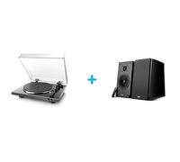 Platine vinyle DENON DP-300F BKE2 NOIRE + Enceintes amplifiées Bluetooth EDIFIER R2000DB Noir Laqué vendues par paire Vinyle