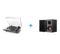 Platine vinyle DENON DP-300F BKE2 NOIRE + Enceintes amplifiées Bluetooth KLIPSCH R-41 PM Noir vendues par paire Vinyle