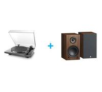 Platine vinyle DENON DP-300F BKE2 NOIRE + Enceintes amplifiées Bluetooth TRIANGLE LN01A Châtaignier vendues par paire Vinyle