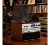 Platine Vinyle générique 3 Vitesses pour Installation Audio Domestique | Lit les disques 33/45/78 tours/minute, prend en charge la lecture de CD et de cassettes, possède des haut-parleurs intégrés