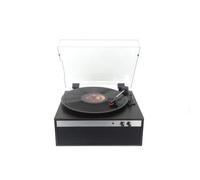 Halterrego Platine vinyle Brooklyn – Haut-parleurs intégrés, 3 vitesses, Bluetooth V5.4, Bois foncé