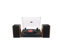 Platine vinyle Halterrego Chicago, av 2 enceintes externes RMS 10w * 2, 3 vitesses, Bluetooth IN, RCA OUT, USB, adaptateur inclus, NOIR