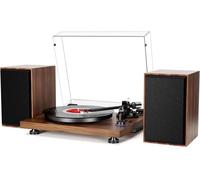 Platine Vinyle HiFi Bluetooth USB, Platine Vinyle avec Haut-Parleur, Double système Compact, système stéréo, contrepoids réglable, Cartouche magnétique, Sortie RCA