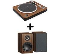 Platine vinyle House Of Marley Simmer Down Bluetooth + Enceintes amplifiées Bluetooth Triangle LN01A Châtaignier Vendues par paire E