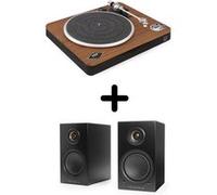 Platine vinyle House Of Marley Simmer Down Bluetooth + Enceintes amplifiées Bluetooth Triangle LN01A Noir Vendues par paire E