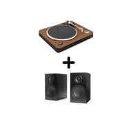 Platine vinyle House Of Marley Simmer Down Bluetooth + Enceintes amplifiées Bluetooth Triangle LN01A Noir Vendues par paire