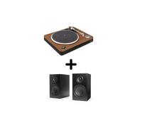 PLATINE VINYLE HOUSE OF MARLEY SIMMER DOWN BLUETOOTH + ENCEINTES AMPLIFIÉES BLUETOOTH TRIANGLE LN01A NOIR VENDUES PAR PAIRE