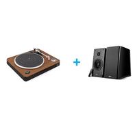 Platine vinyle HOUSE OF MARLEY SIMMER DOWN BT + Enceintes amplifiées Bluetooth EDIFIER R2000DB Noir Laqué vendues par paire Vinyle