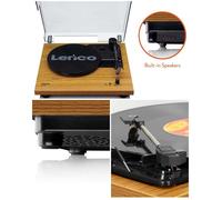 Platine DISQUE Vinyle bois 33 45 Tours Stéréo Semi-automatique RCA 2 haut-parleurs intégrés