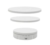 Platine vinyle, Machine Tournante À 360 ° Pour Cabine, Support D'affichage De Fond, Accessoires Photographie, Prise Vue En Studio Photo Distance Silencieux, Faible Bruit pour les bijoux(White)