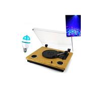 platine vinyle mad-rt300sp-mkii haut-parleurs - usb/sd/bluetooth - fonction rec - ampoule e27 diams led