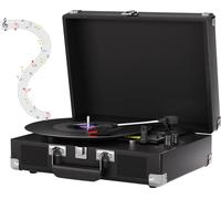 Platine vinyle MAIO, entrée Bluetooth, lecture à trois vitesses, couleur noire