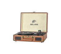 Platine Vinyle Modèle Bolaris 3 W Bluetooth Portable avec Haut-Parleurs Marron