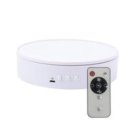 Platine vinyle, Motorized Turntable Display Stand 360 ° Rotating Show Convenient For Shopping Malls pour les bijoux(White velvet)