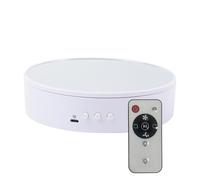 Platine vinyle, Motorized Turntable Display Stand 360 ° Rotating Show Convenient For Shopping Malls pour les bijoux(White mirror)