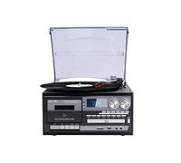 Platine Vinyle Multifonctions - AVIZAR - Belfast - Bluetooth 5.0 - Enregistrement USB/SD - Noir