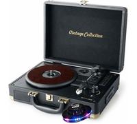 Platine vinyle - Muse MT-103GD - stéréo vintage collection 33/45/78 tours avec enceintes intégrées - USB/SD/AUX - Lumière OVNI