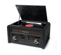 Bmi Platine Vinyle Muse MT-115W, Micro-Chaîne Radio FM avec 30 Stations préréglées, Stéréo 33/45/78 Tours, CD, Puissance 20W