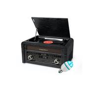 Platine vinyle Muse MT-115W, Micro-Chaîne Radio FM, Stéréo Puissance 20W - 33/45/78 tours, CD, Ampoule DIAMS LED