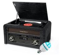 Platine vinyle Muse MT-115W, Micro-Chaîne Radio FM, Stéréo Puissance 20W - 33/45/78 tours, CD, Ampoule DIAMS LED