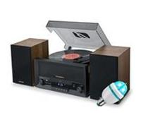 Platine vinyle Muse MT-120 MB avec système CD, Bluetooth, USB, stéréo 3 vitesses 33/45/78 tours, Ampoule DIAMS LED