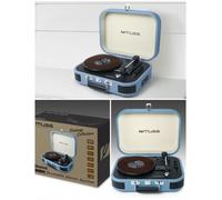 Platine vinyle - MUSE - MT-201 BTB - Bluetooth - Préampli intégré - Valise portable bleu