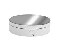 Platine vinyle, Plateau Tournant, Base D'affichage De Produit Rotative Électrique À 3 Vitesses, Plate-forme Automatique 138 Mm/Alimentée Par USB, Faible Bruit pour les bijoux(White)