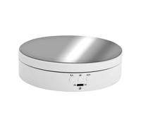 Platine vinyle, Plateau Tournant Électrique 2 Pièces, Présentoir Rotatif, Plusieurs Modes D'alimentation, Exposition De Produits Photo À 360 Degrés, Faible Bruit pour les bijoux(White)