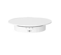 Platine vinyle, Plateau Tournant Électrique À 3 Vitesses, Présentoir Rotatif, Miroir, 360 Degrés, Porte-bijoux, Batterie, Accessoires Photo Et Vidéo pour les bijoux(200mm white Suede)